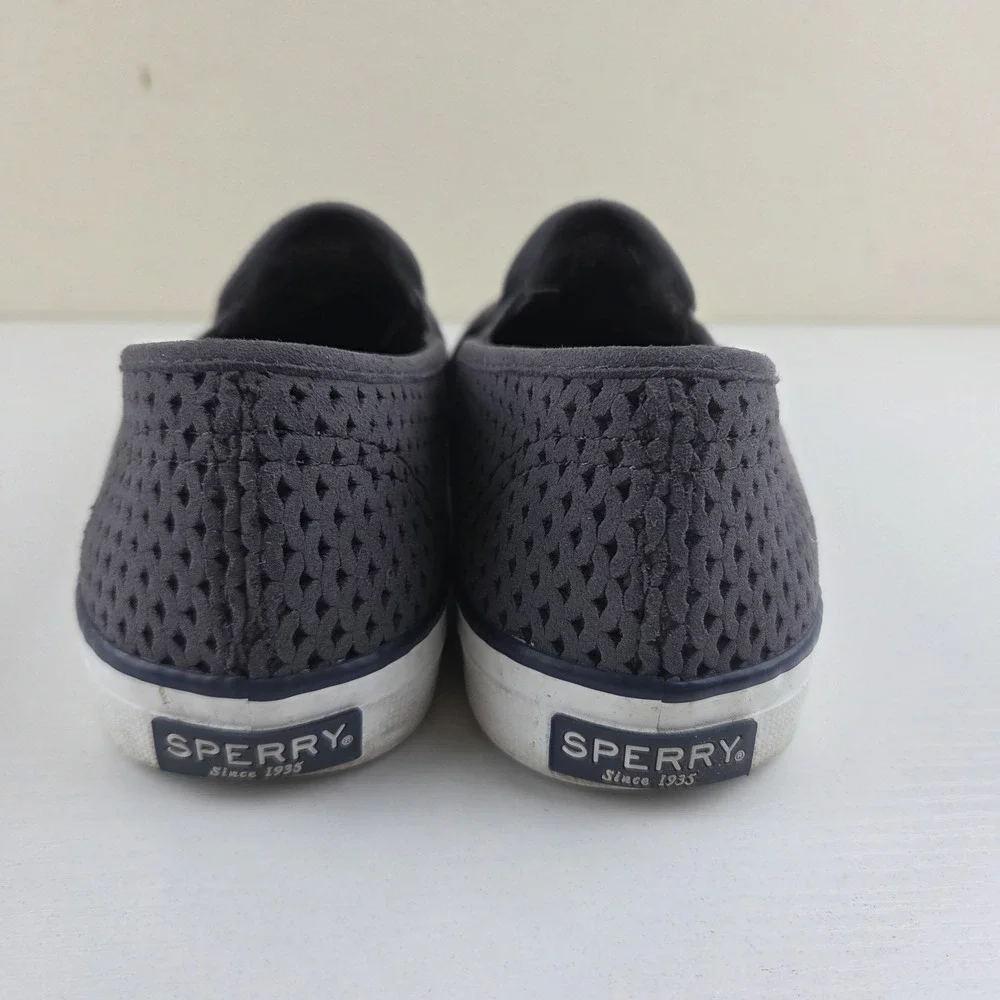 Sperry Women's Seaside Perforated Slip On‎ Sneaker Gray Size 8 M